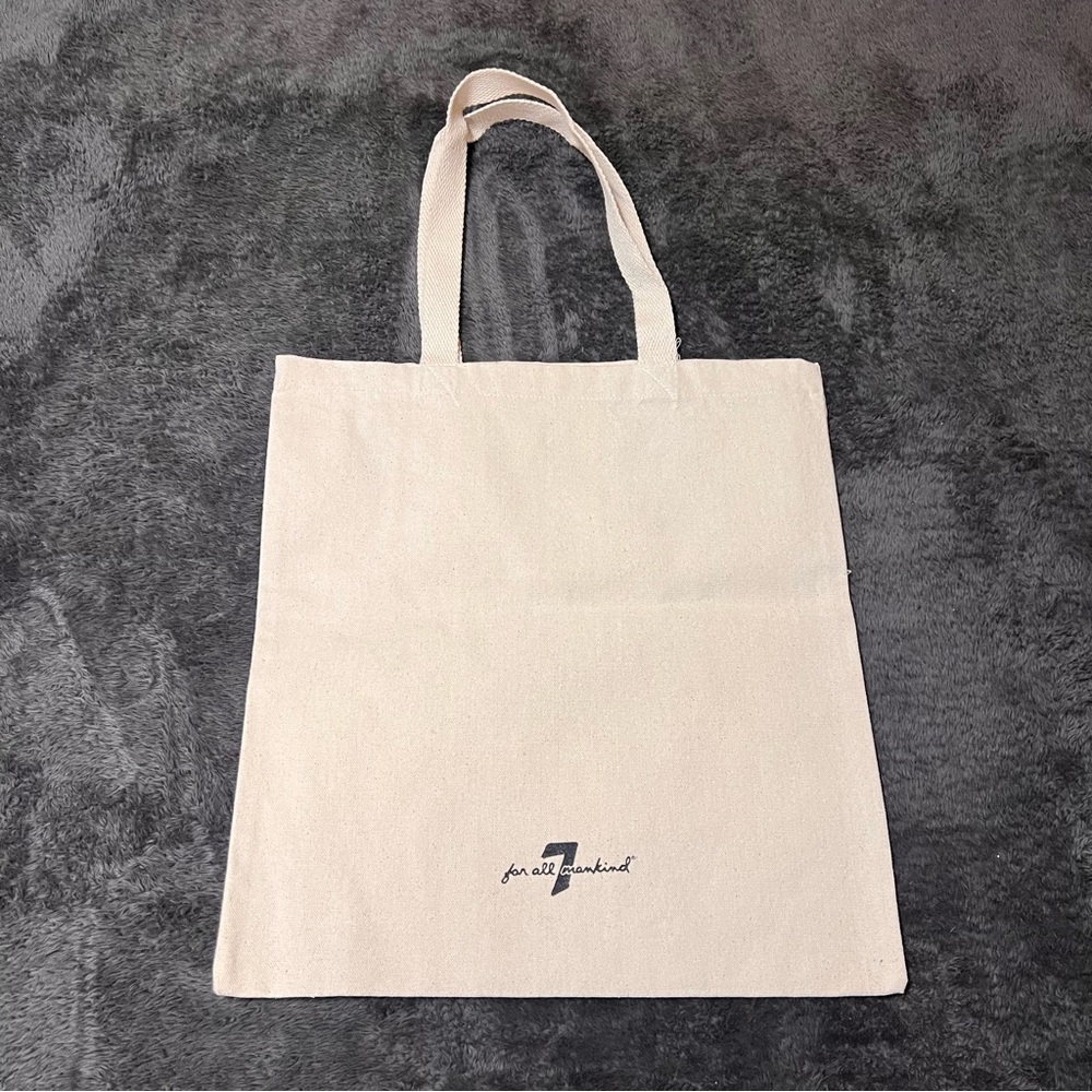 New 7 For All Mankind Natural Canvas Tote with black logo